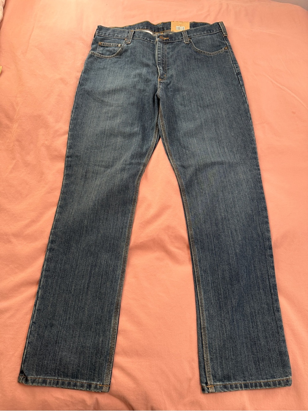 Carhartt Men's Straight Jeans in Medium Blue Wash